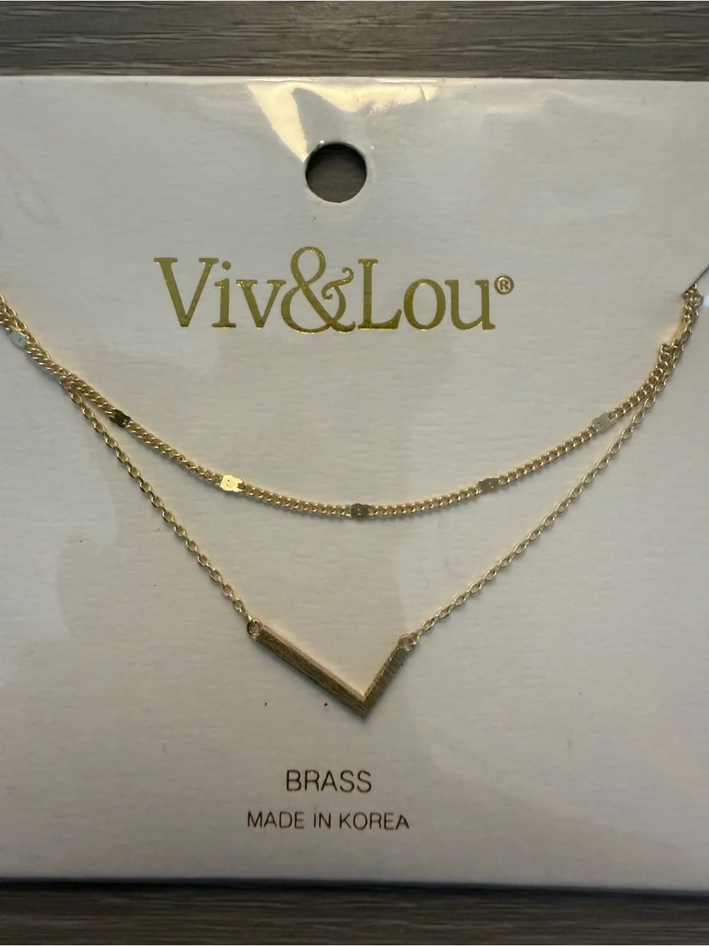 Viv & Lou Gold Layered V-Bar Necklace